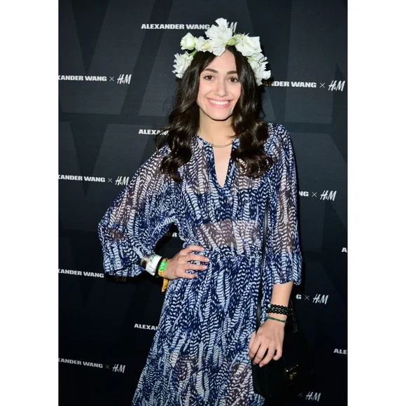 H&M // ultra-glam blue & white feathered print semi-sheer long maxi dress - Picture 7 of 15